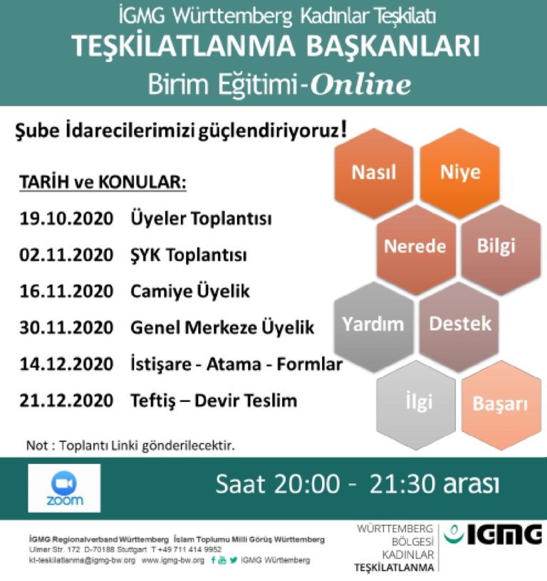 WÜRTTEMBERG BÖLGESİ KADINLAR TEŞKİLATI BİRİM EĞİTİM TOPLANTILARI DÜZENLEDİ