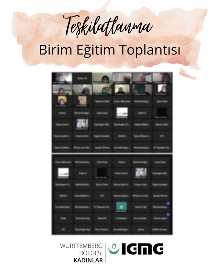 Württemberg Kadınlar Teşkilatı Teşkilatlanma birimi BET‘leri devam ediyor