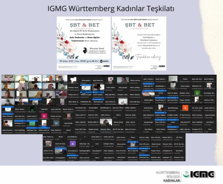 Württemberg Bölgesi Kadınlar Teşkilatı’nın 2022 yılı 1. KT Şube Başkanlar ve Birim Eğitim Toplantısı gerçekleşti